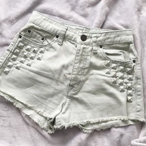 BDG Teal High Waisted Shorts
